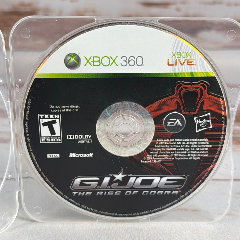 G.I. Joe The Rise of Cobra Microsoft Xbox 360 2009 Disc Only Tested